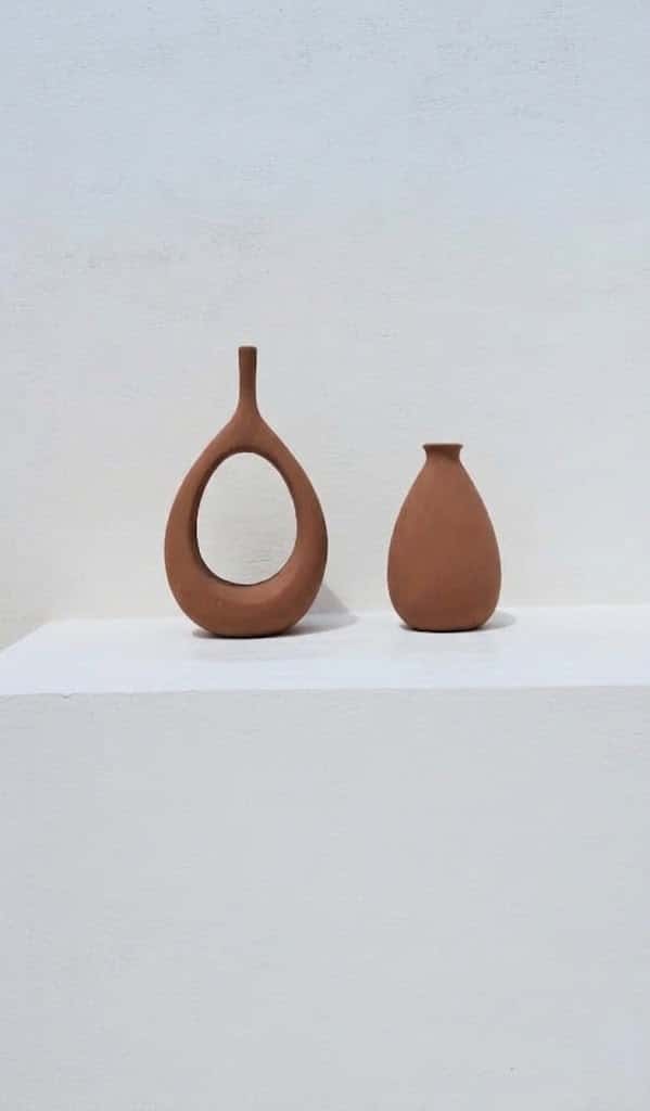Duo de Vases Artisanaux en Terre Cuite Terracotta Mate