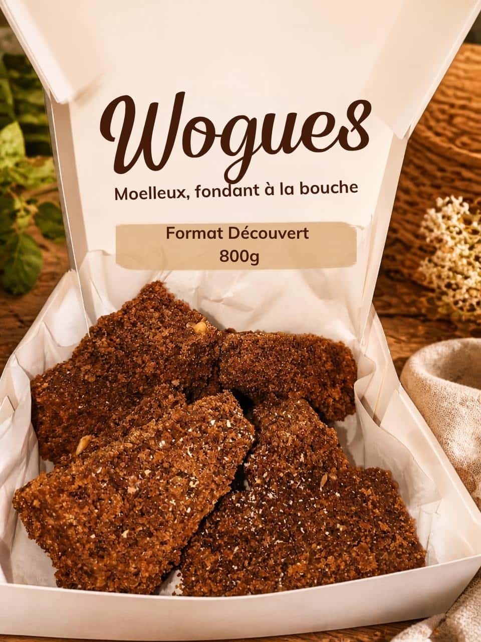 "Wogues" Moelleux – Spécialité Mil & Pâte d'Arachide (Format Découvert 800 g)
