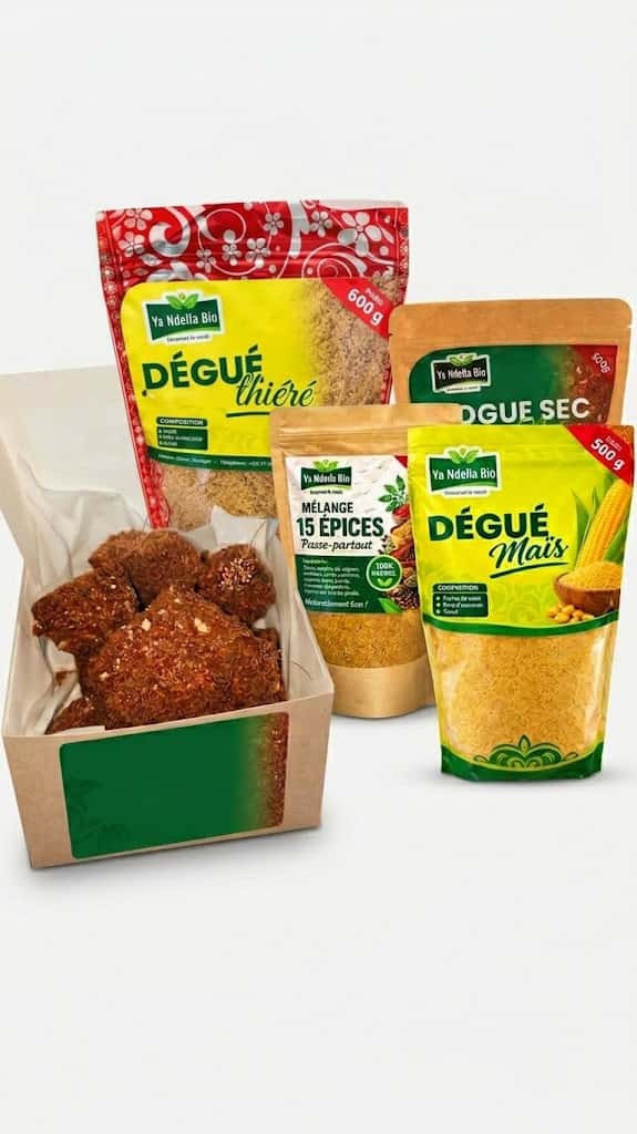 Pack Signature Ya Ndella – Wogué Frais et wogue sec , Dégué Thiéré, Dégué Maïs & Épices