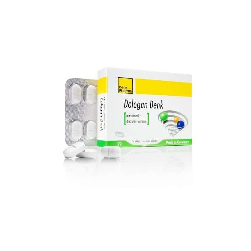 Dologan Denk (paracétamol 250 mg + buprénorphine 200 mg + caféine)