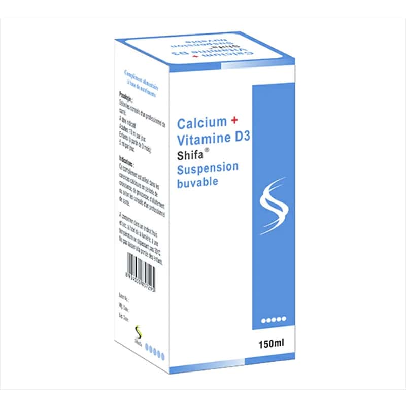 CALCIUM+VIT D3 SUSP 150ML SHIFA