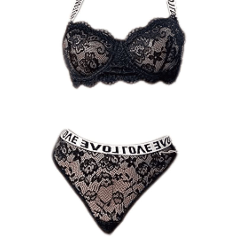 Ensemble sous-vêtement en dentelle motif Love (1 pièce)